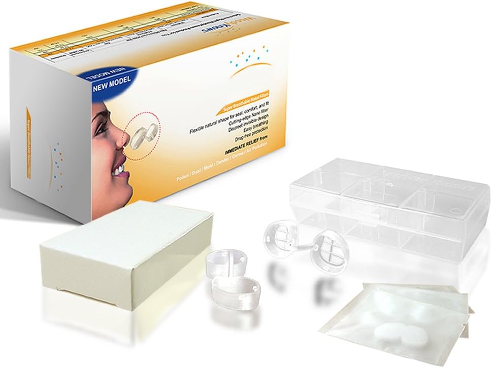 Cozibreath Super Breathable Nose Mask, Relieve Allergy, Block Pollen (Round Nostrils, Multi-Size Pack,4 Frames)