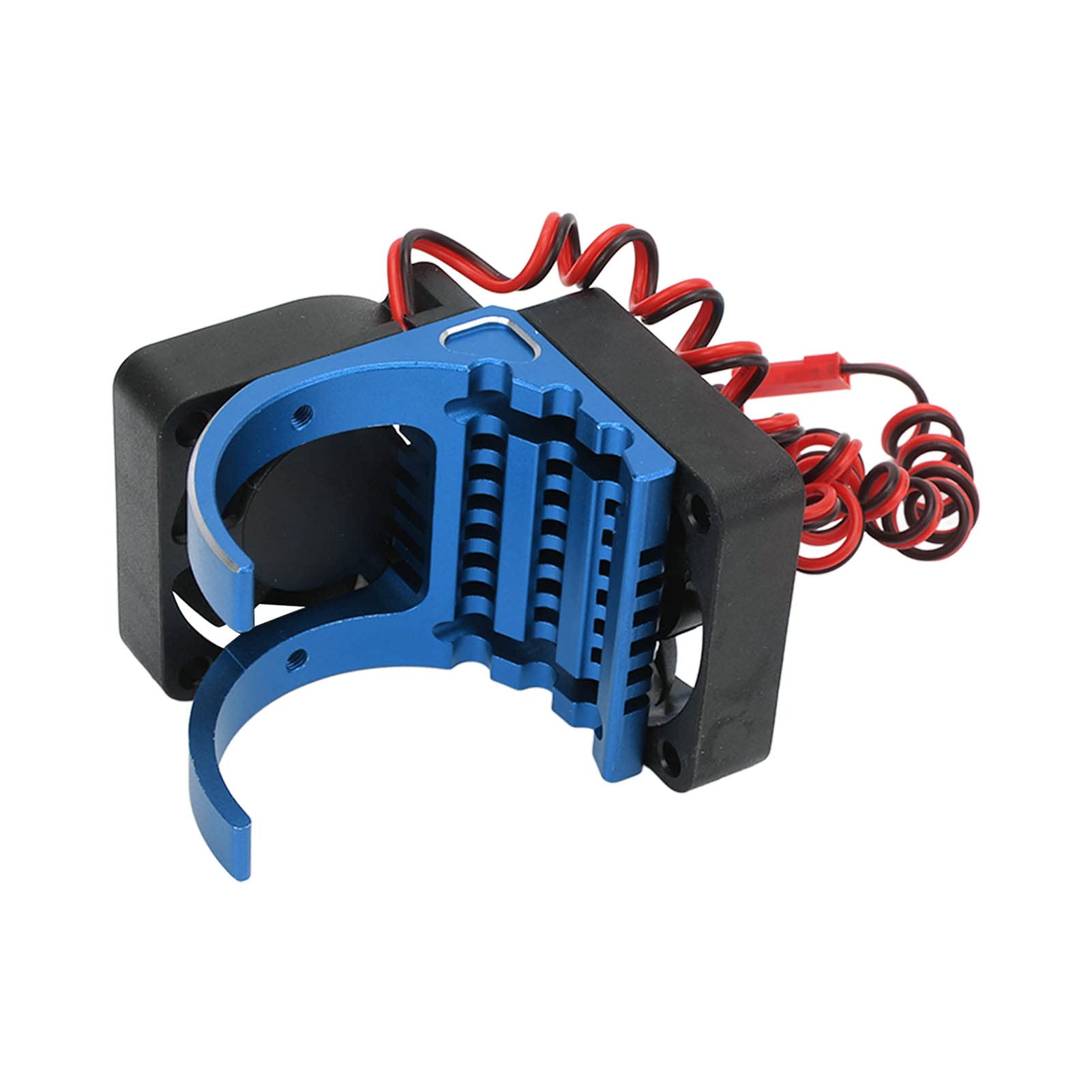 OUKENS RC Brushless Motor Heatsink, RC Motor Fan Heatsink Aluminum Heatsink Professional Dual RC Automobile Motor Cooling Fan, Suitable for 1.65-inch Diameter Brushless Motor(Blue)