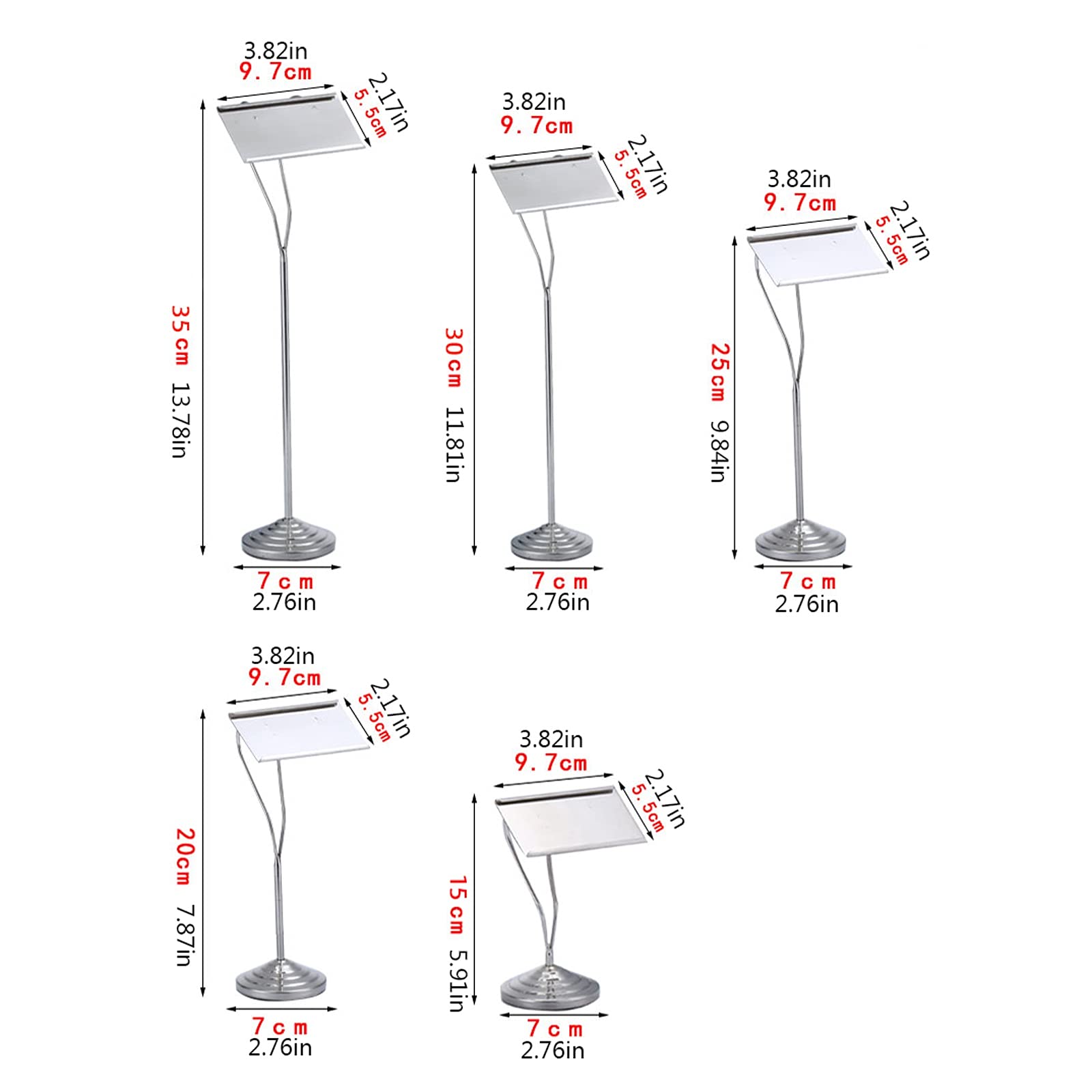 Elegante soporte para tarjetas de visita de acero inoxidable, elegante estante de mesa y soporte para menú, organizador de escritorio profesional para uso doméstico y de oficina, diseño duradero y