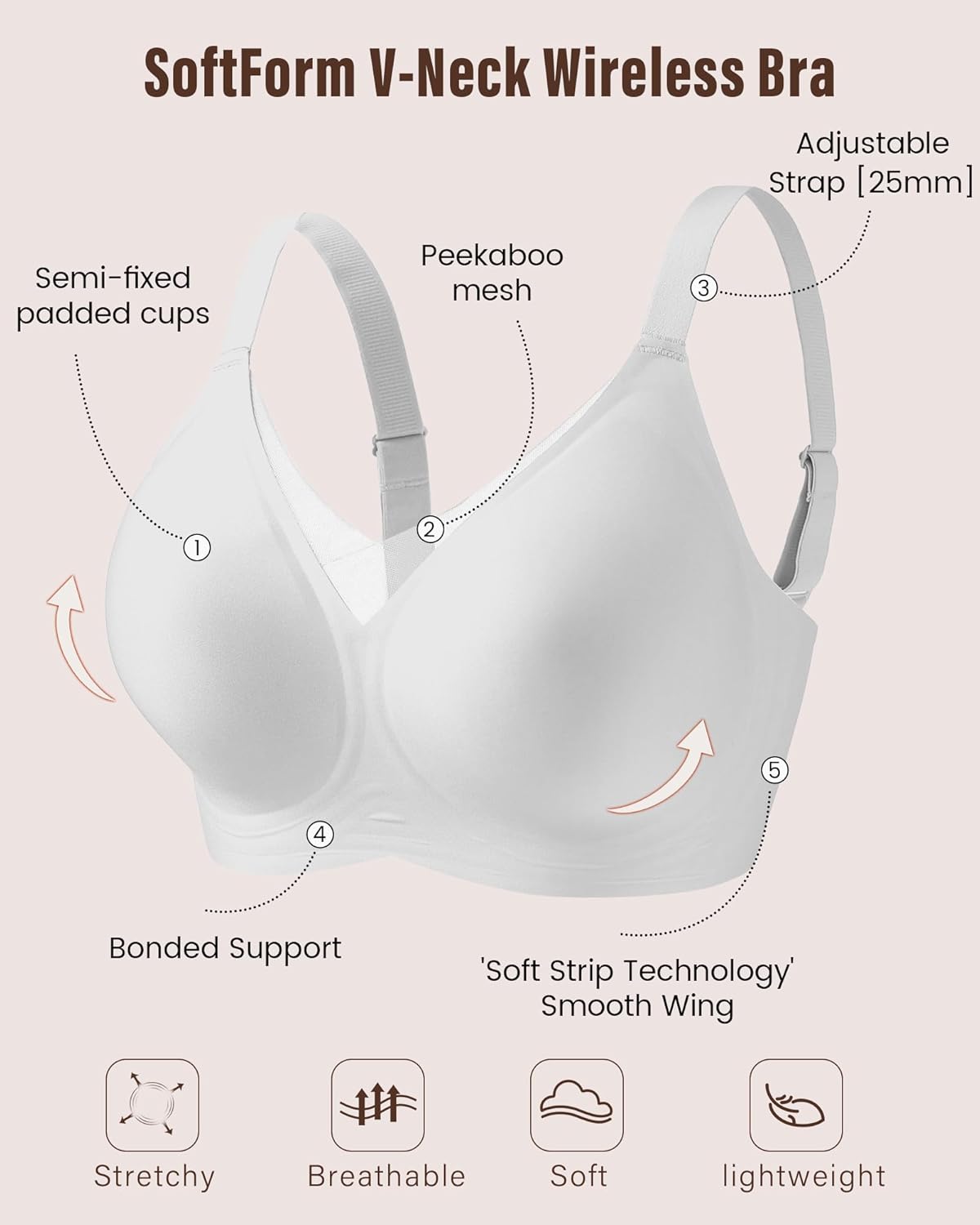 Jelly Bras for Women Push Up Bra for Women Seamless Bras No Show Comfort Full Coverage Push Up Wireless T Shirt Bra - Image 5
