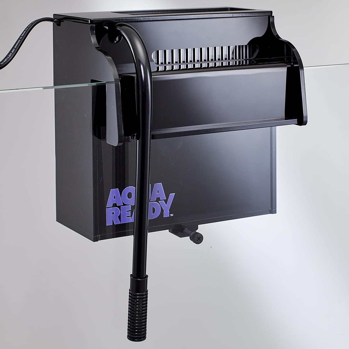 AquaReady Aquarium-Stromfilter, anpassbarer Medienkorb, Refugium-Lichtfenster, ultra-leises Low-Profile-Design, inklusive Medienkorb