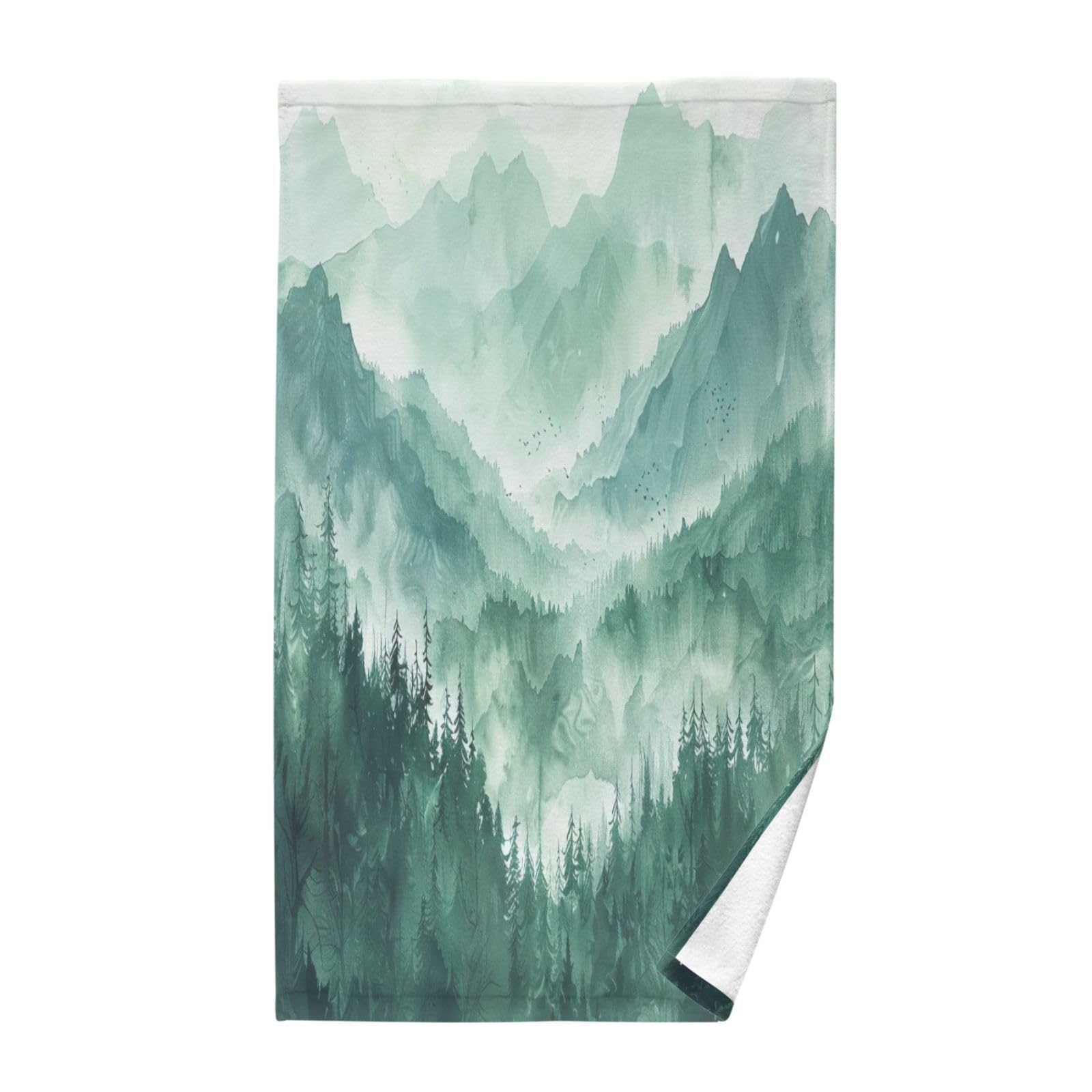 GUIJI Quiet Mountain Cotton Hand Towels, Skin-Friendly Bathroom Decorative Hand Towels, Hand Towels for Gym Spa Face