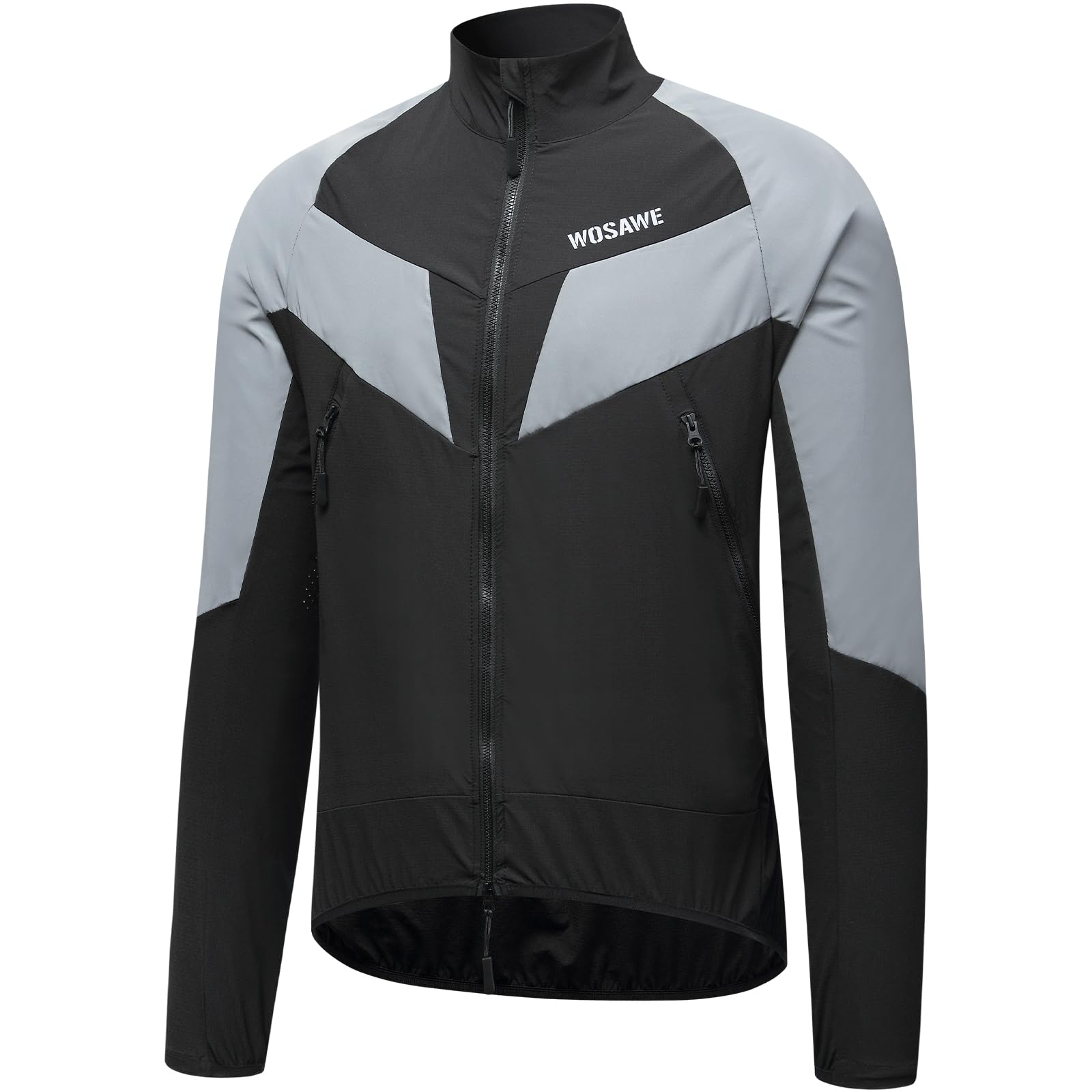 WOSAWE Réfléchissante 360 Veste de Vélo, Homme Imperméable Coupe-Vent Gilet de Sport