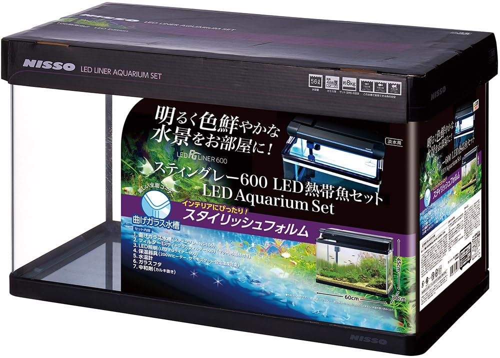ニッソー 大特価　スライドプラス600 水槽セット 60cm水槽セット Amazon | ニッソー 水槽 スティングレー600 LED熱帯魚セット