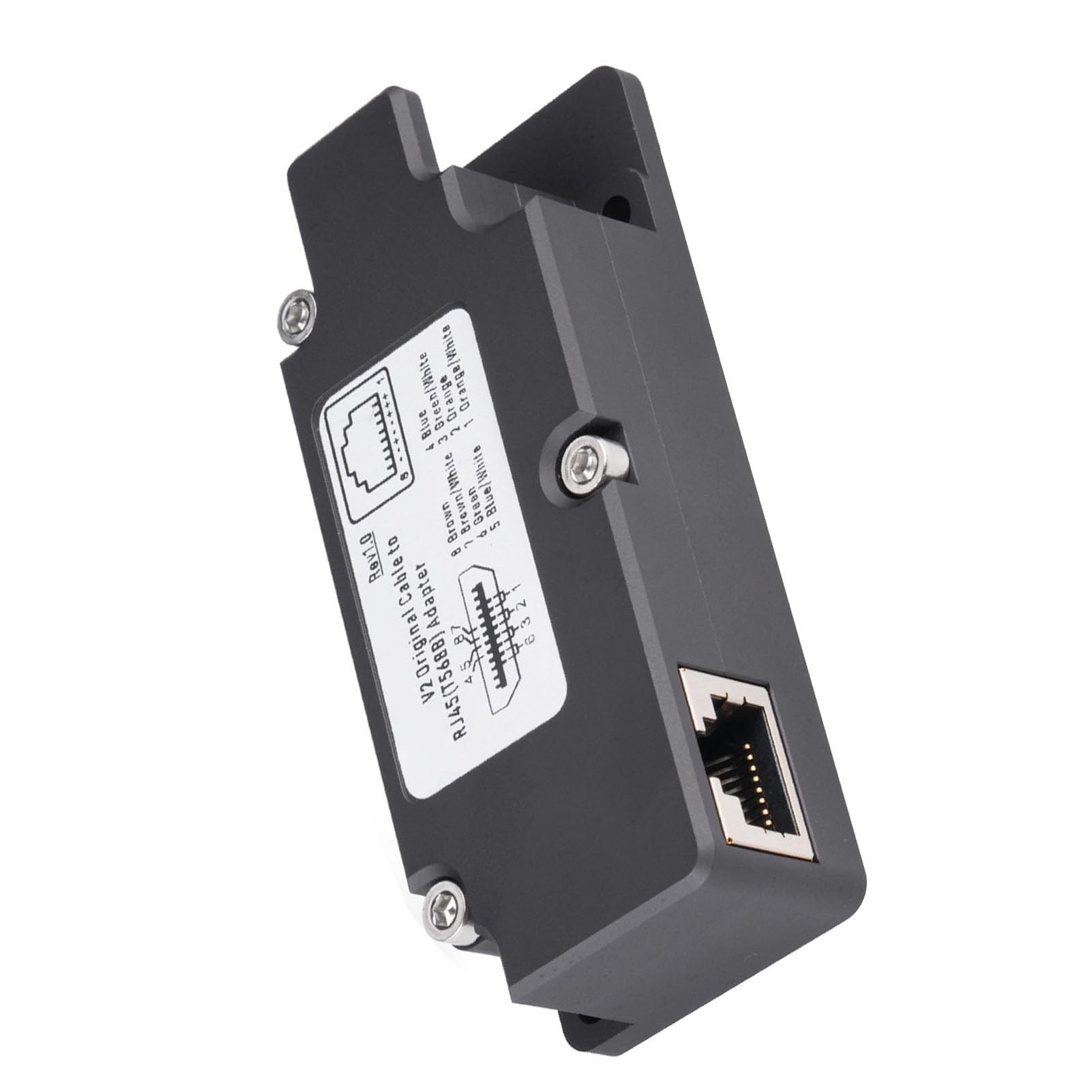 Dishy V2 to RJ45 Ethernet Adapter with CAT8 Cable T568B Pin Aluminum Alloy Housing for V2 Rectangular Dish Satellite Antenna