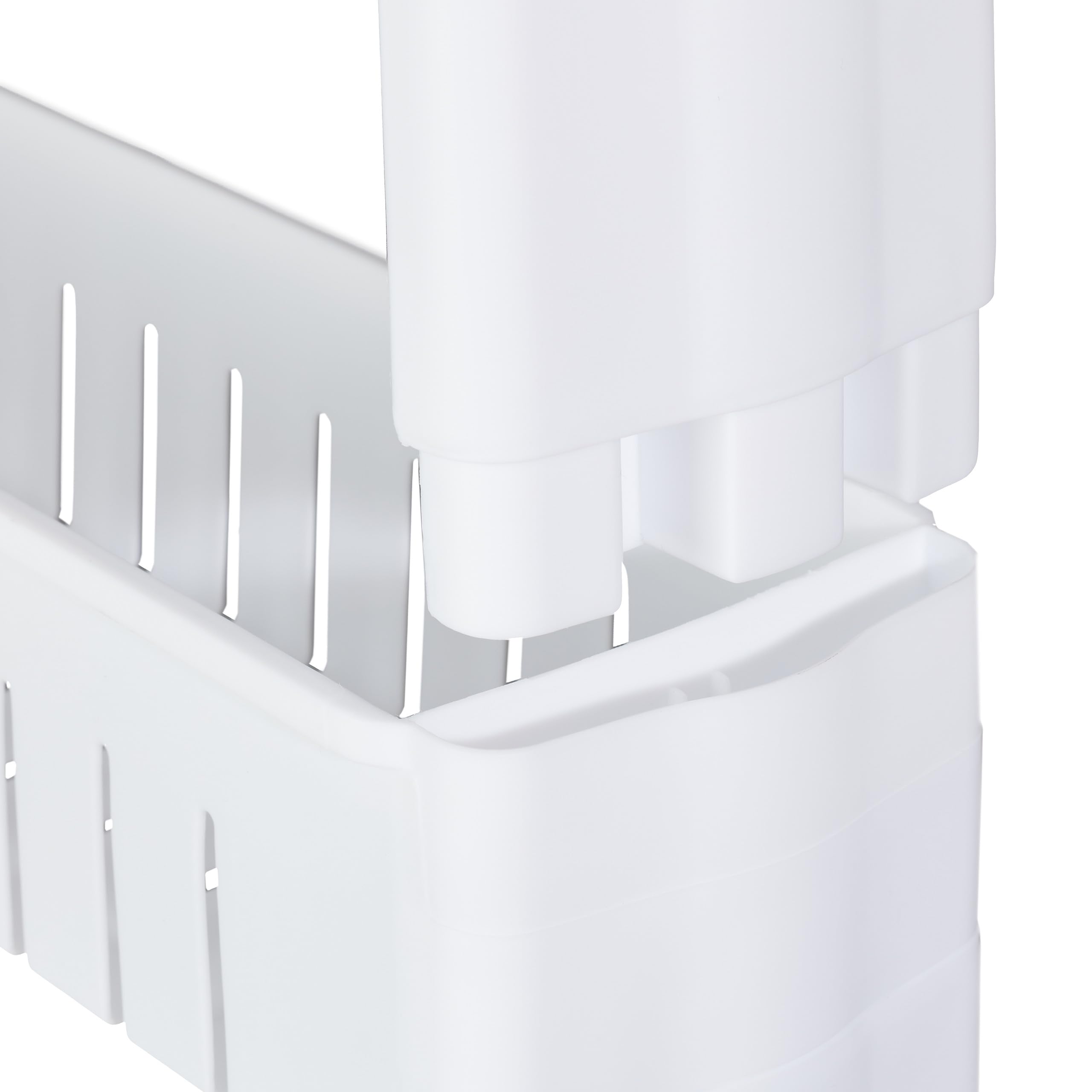 Relaxdays Mobile Salvaspazio, 5 Ripiani, Scaffale Stretto per Bagno & Cucina, Carrello Portaoggetti in Plastica, Bianco