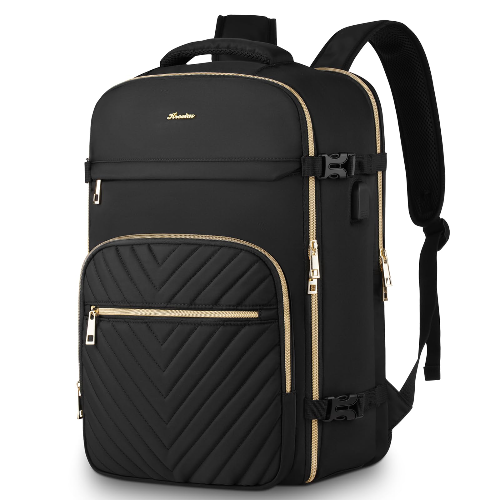 MOMUVO Travel Backpack for Women,Carry On Backpack Flight Approved,Large 17 Inch Laptop Backpack Luggage Backpack with USB Charging Port