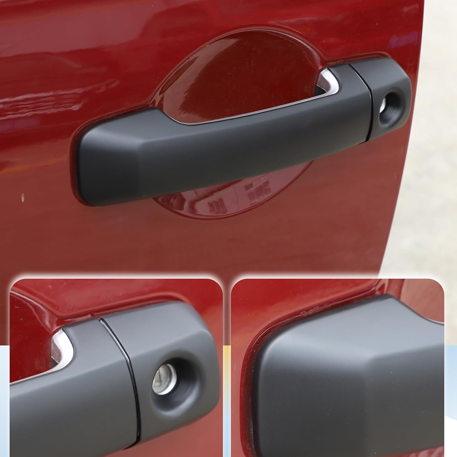 LLKUANG ABS Car Exterior Door Handle Decorative Cover Trim Fit for Toyota FJ Cruiser Handle Accessories 4pcs/Set (Matte Black)