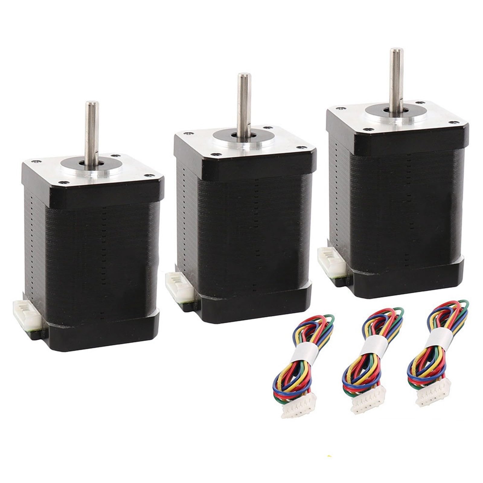GTPBAO sterownik sterownika 3 szt. Nema 17 silnik krokowy 1,8 stopnia 1,7 A 70 N.cm 42-stopniowy silnik 2-fazowy 4 przewody 42 x 60 mm hybrydowy silnik krokowy 1 metr kabel maszyna CNC