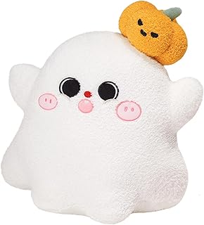 CULASIGN Halloween Plush Toy Stuffed Toy, 38 cm Soft Pumpkin Ghost Cushion Dolls Toy Throw Pillow for Kids Girls Boys Gift (Ghost)
