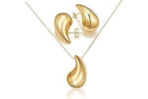 Teardrop Necklace Earring Set: Luxe Dupes Jewelry for the Everyday Goddess