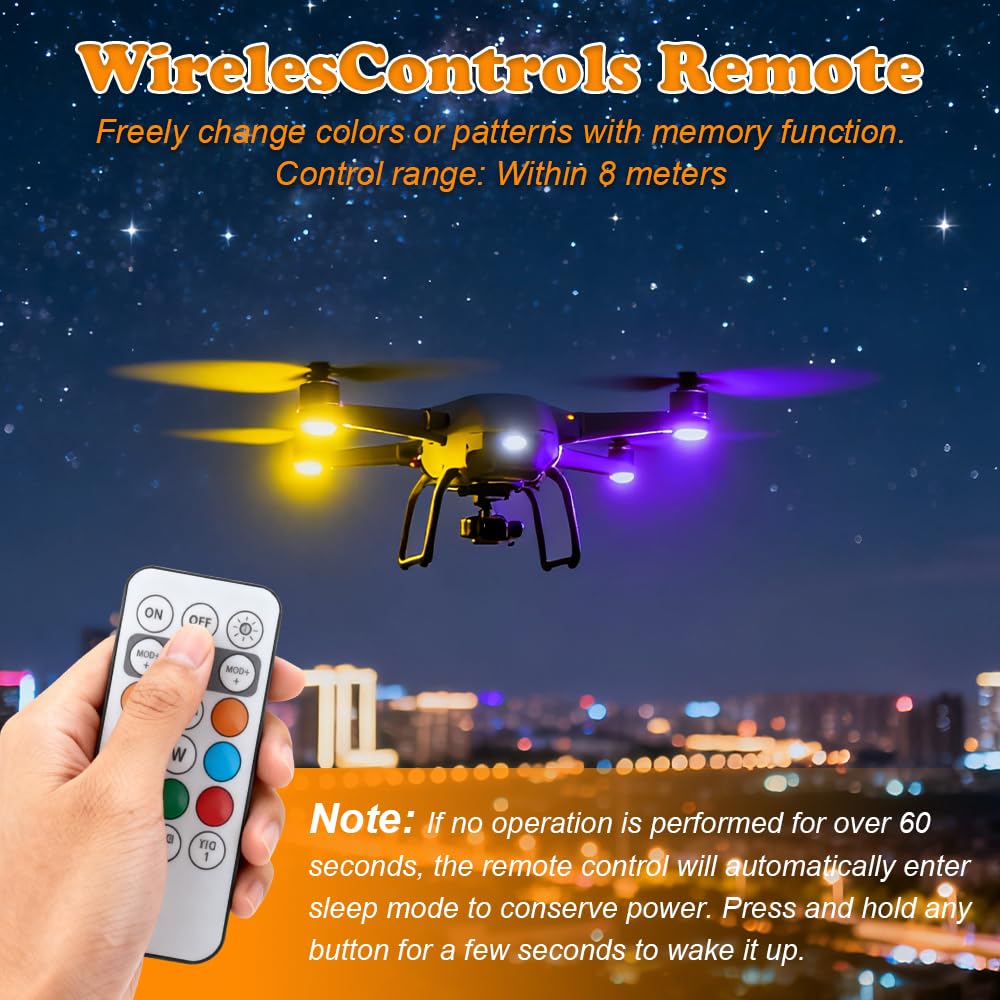 Bezprzewodowe światła LED, 6 sztuk, 8 kolorów, stroboskop, wodoszczelne, pilot zdalnego sterowania, lampa błyskowa z pilotem zdalnego sterowania, ładowanie przez USB, światła antykolizyjne, LED