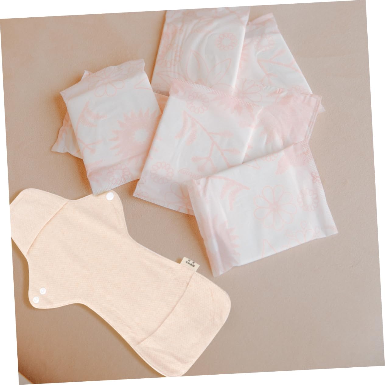 minkissy 4 Piezas toalla sanitaria de tela Toalla sanitaria lavable toalla higiénica madre almohadillas de algodón orgánico almohadillas de mamá compresas menstruales reutilizables portátil