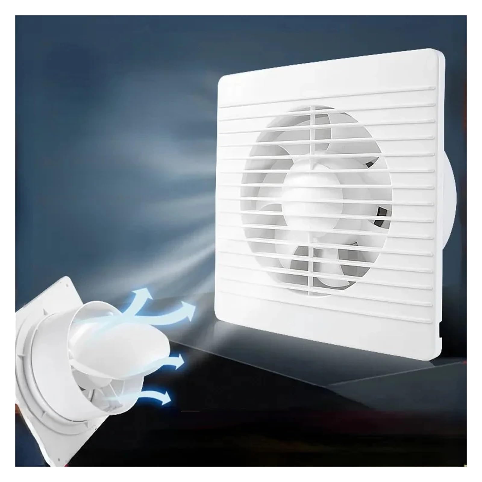 4 "6" 8 "Abluftventilator Energiesparender, An Der Wand Montierter Entlüftungsventilator, Anti-Moskito-Design, Ventilator, Abluftventilator For Badezimmer, Küche, Toilette,Belüftung(8 inch)