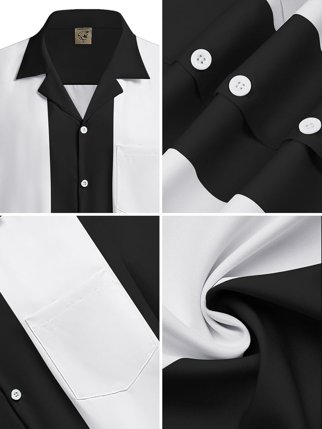 Hardaddy Men's Camp Collar Retro Vintage Bowling Button Down Shirt with Pocket Casual Short Sleeve Beach Shirts Summer - Image 5