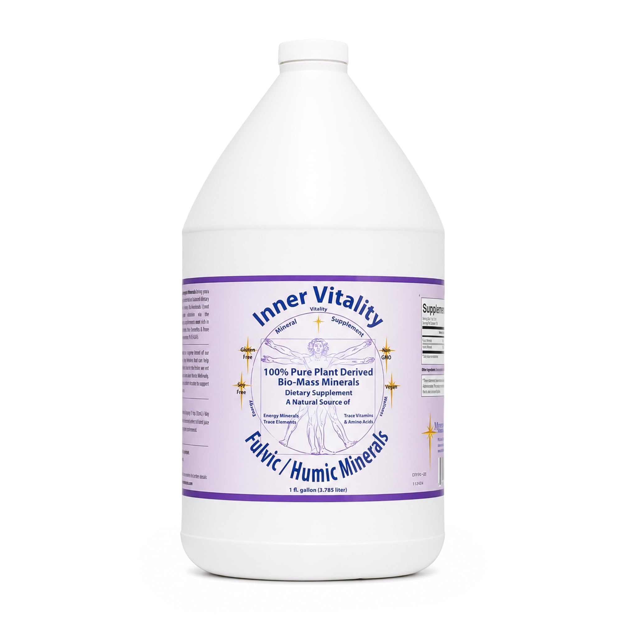 Inner Vitality Fulvic Humic Mineral Blend Trace Elements Vitamins and Amino Acids Morningstar Minerals (1 Gallon)