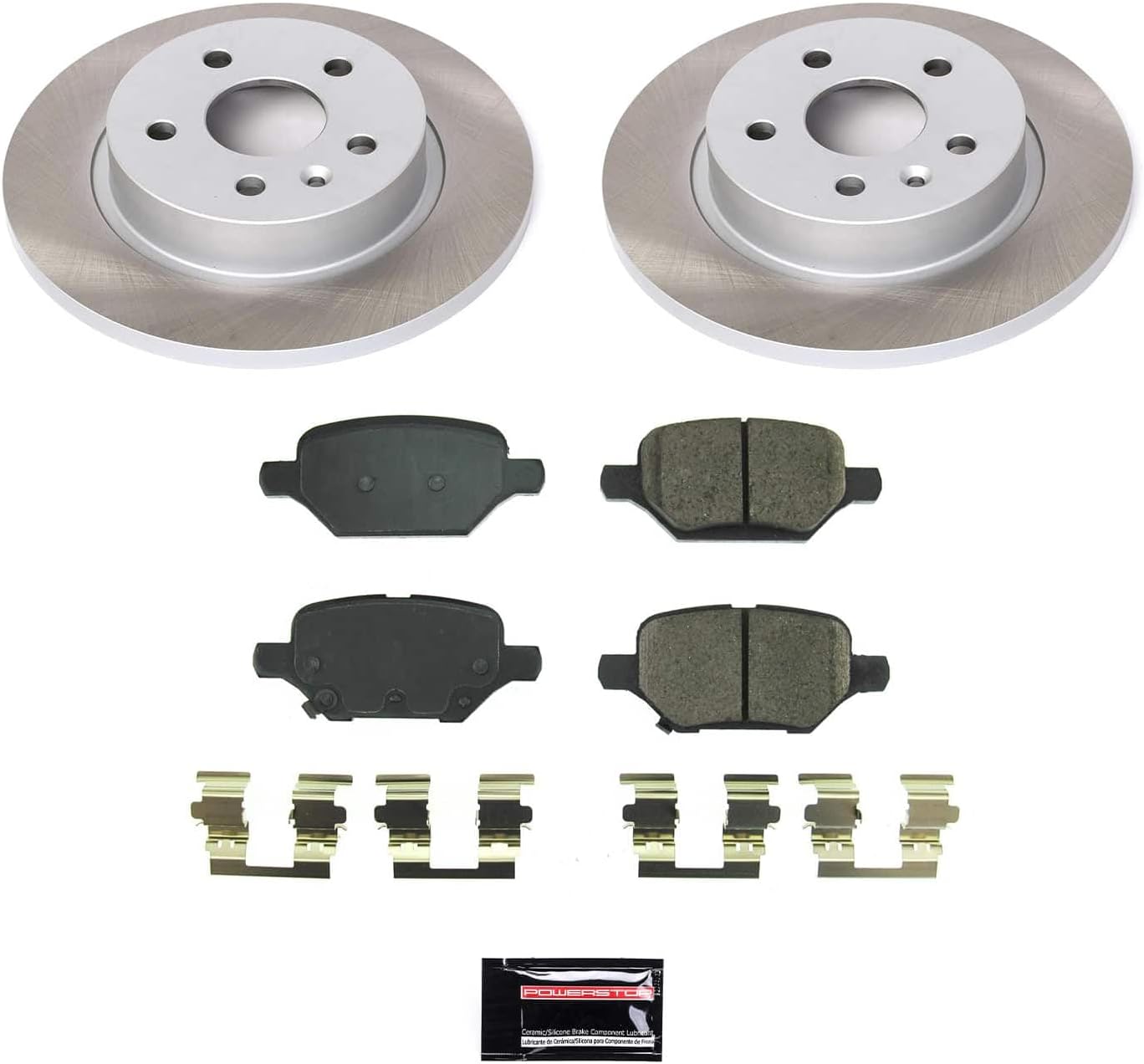 PowerStop Rear Brake Kit For Buick Encore 2018-22 | Chevrolet Trax 2018-22 - Ceramic Brake Pads + Semi Coated Rotors Replacement, SC8488