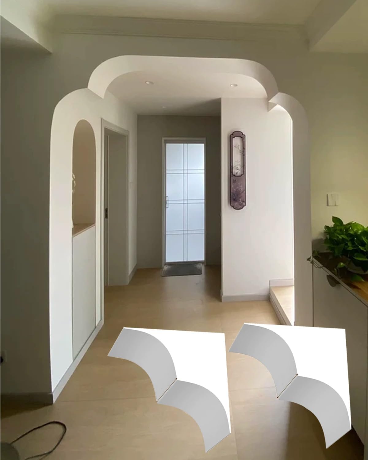 Molduras de arco para marcos de puertas en balcones y salones luminosos de 35x35x25 cm