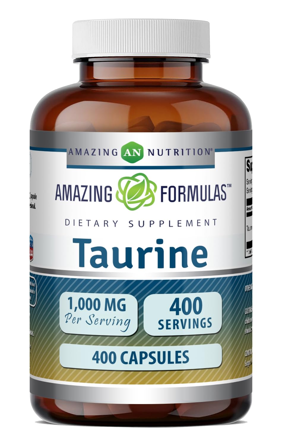 Amazing Formulas Taurine Amino Acid Supplement | 1000 Mg per Serving | 100 Capsules | Gluten-Free | Made in USA — Amazon image 12