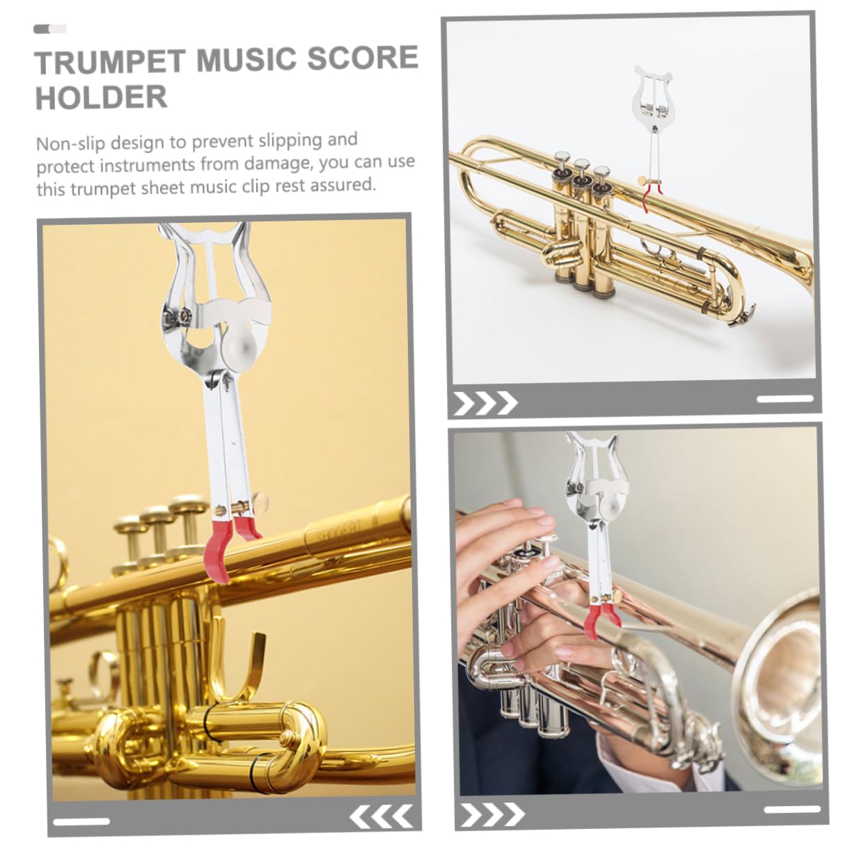 FAVOMOTO Djustable Clamp Sheet Music Clip for Trumpet Lyre Music Stand Trumpet Instrument Accessories
