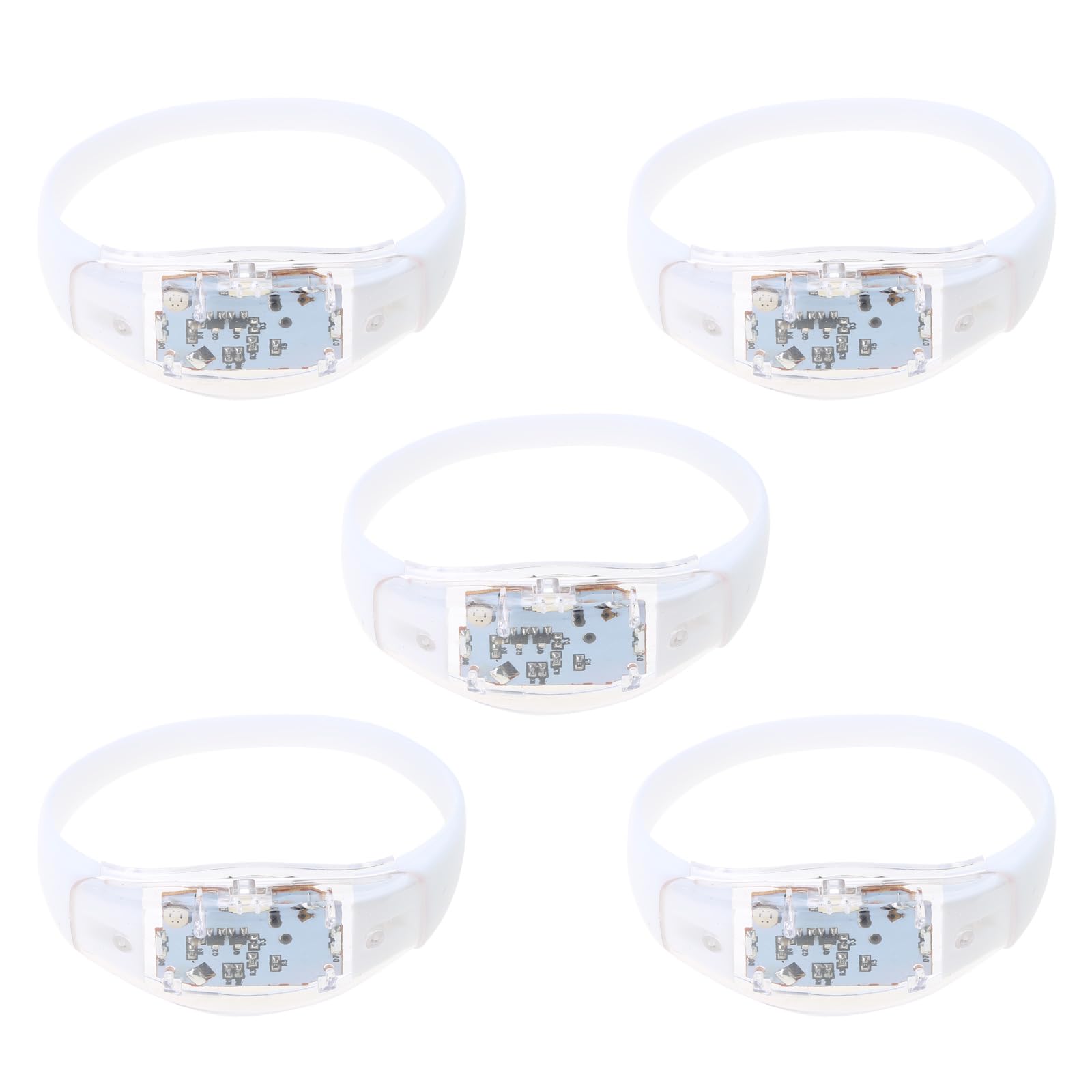 Piceioep 5pcs LED Glow Light Up Wristbands Flashing Wrist Bands Glow In Dark Party Supplies For Concerts Festival Party Accessories