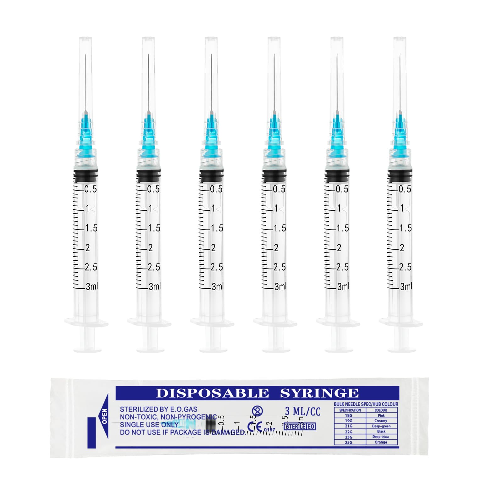 1ml Syringe with 27Ga 1/2inch Needle, 1cc Luer Lock Syringe, Pack of 100 — Amazon image 10