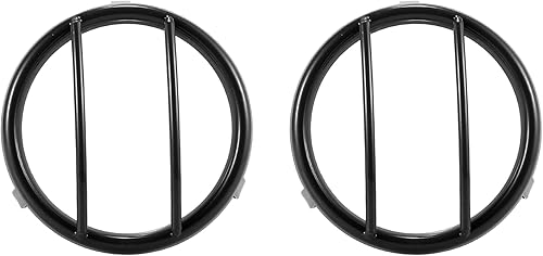 X AUTOHAUX 1 par de luz de señal de giro parrilla protector cubierta para Jeep Wrangler JK negro señal señal luz redonda cubierta de parrilla