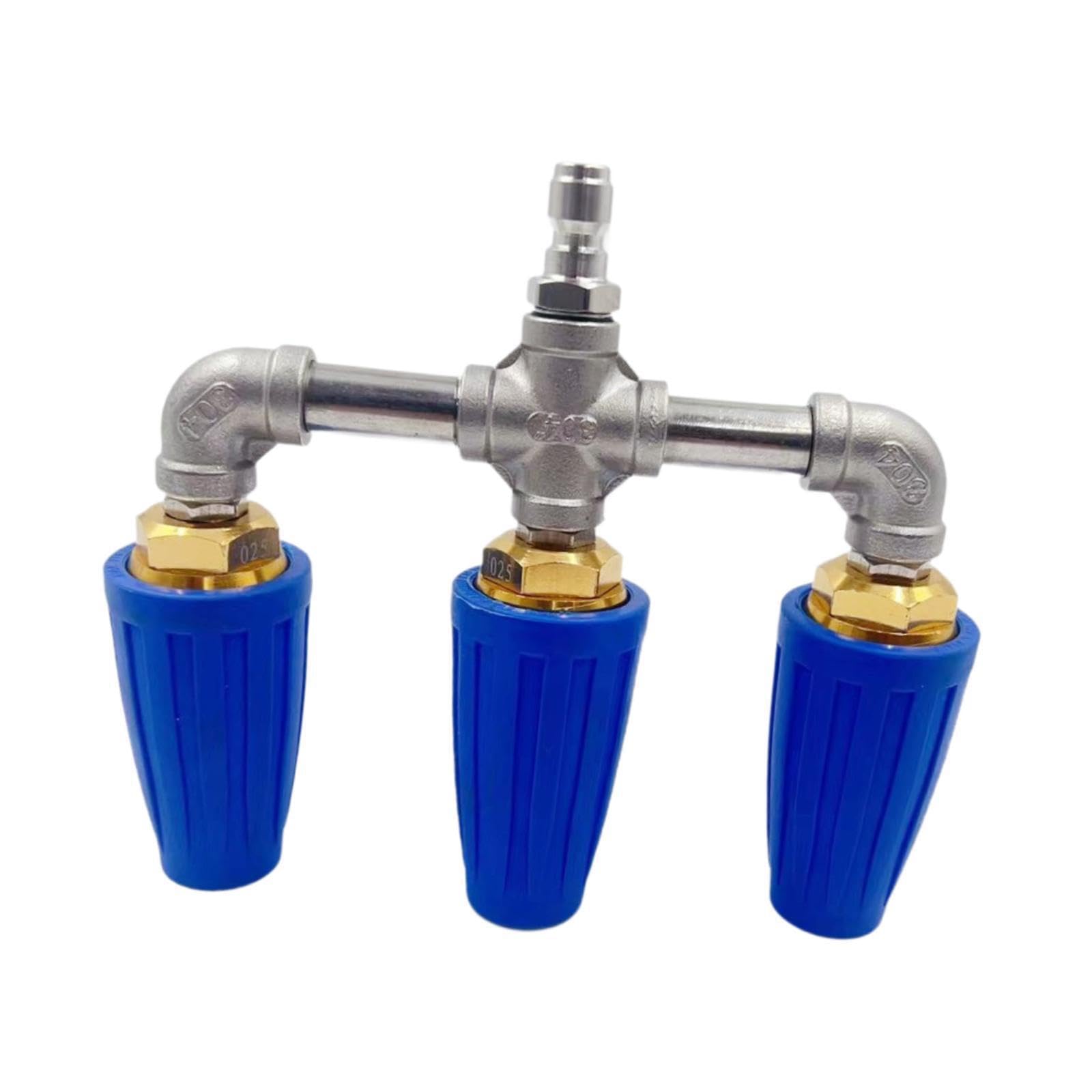 Ugello rotante rivoluzionario a 360°, ugello triplo di ricambio per idropulitrice, semplifica le attività di pulizia in casa, accessorio 3 in 1, , Blu , 16x15 cm