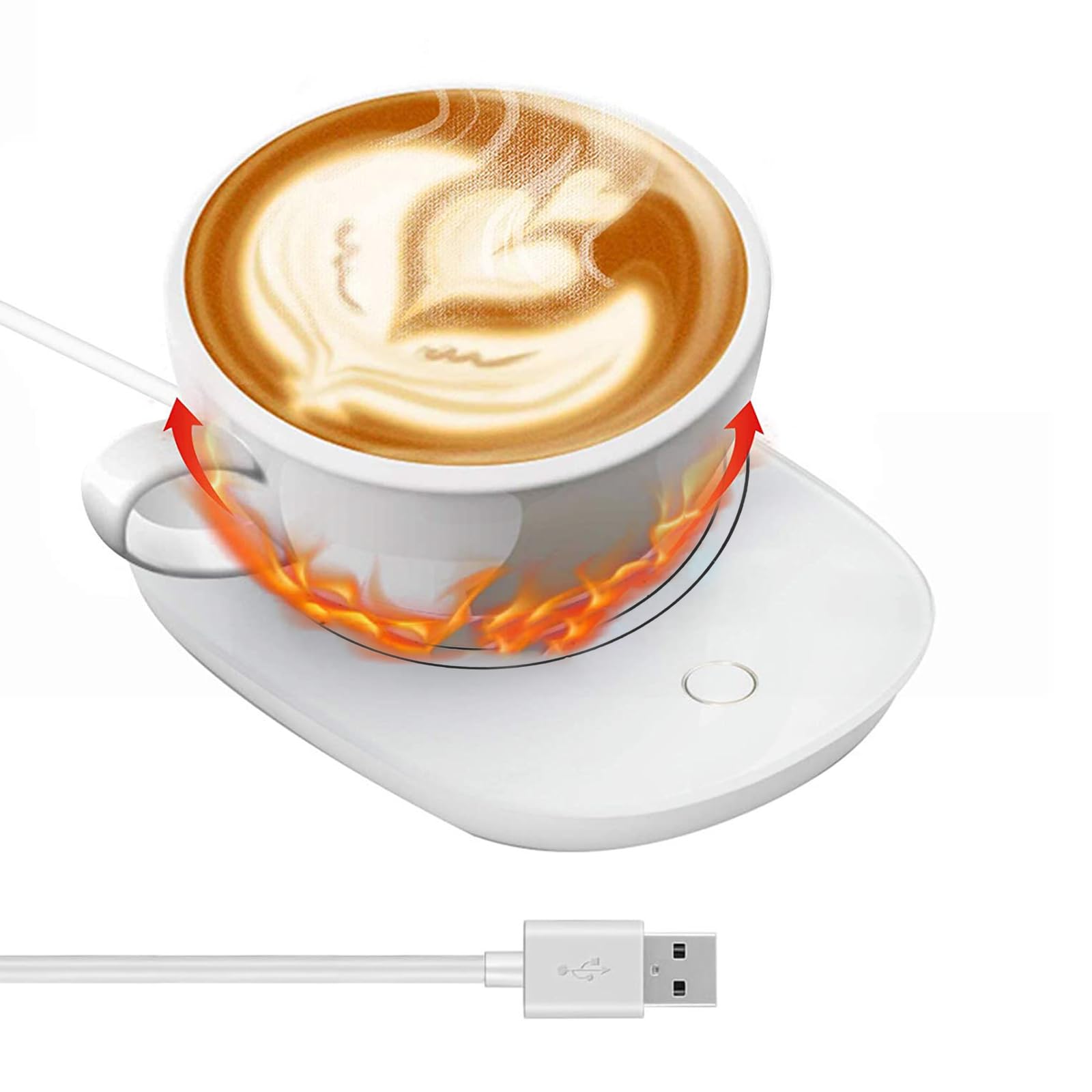 Scaldatazze USB, Scalda Tazza da Scrivania, Scalda Tazze da Caffè, per il Caffè, Adatto alla Maggior Parte Delle Tazze, Bianco
