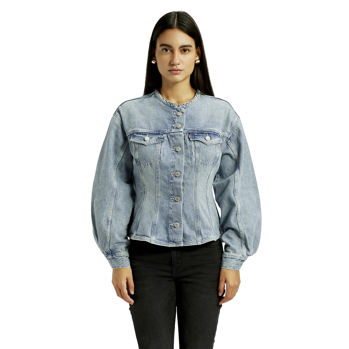 Levi's Women's Solid Blue Denim Jacket in blue