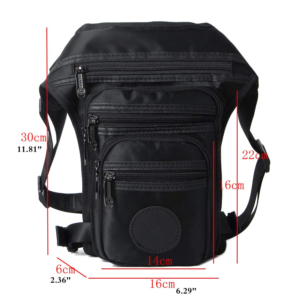 xieben Sac de Sport en Nylon pour Homme avec bandoulière Noir