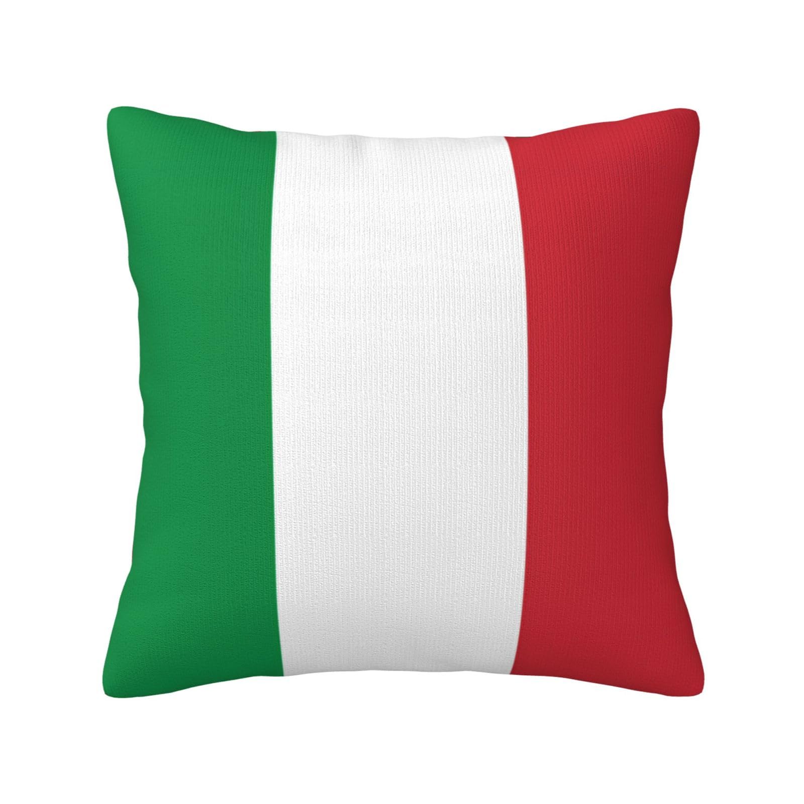 Italian flag Print Decorative Throw Pillow Covers for Sofa, Outdoor and World Cup Celebrations