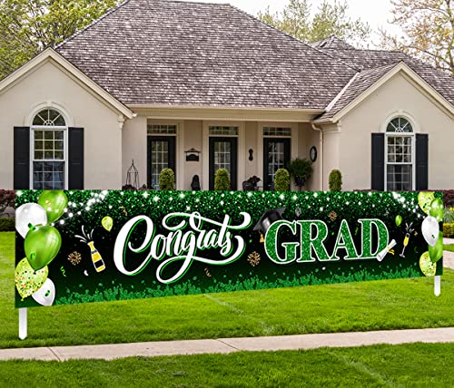 Image of 2026 Graduation Decorations-Congrats Grad Yard Sign Banner Decoration for Class of 2026 Graduation Party Supplies(Green and Black)