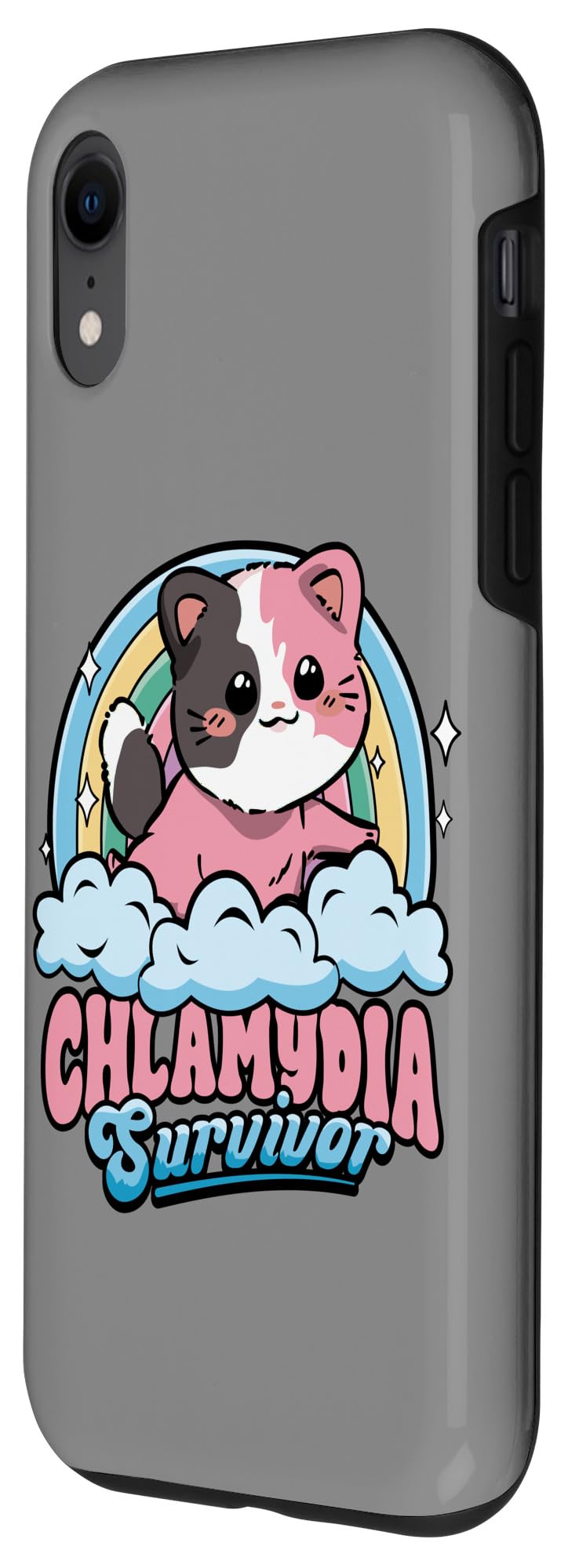 iPhone XR Chlamydia Survivor Cat Funny Y2K Meme Inappropriate Humor Case - Image 2