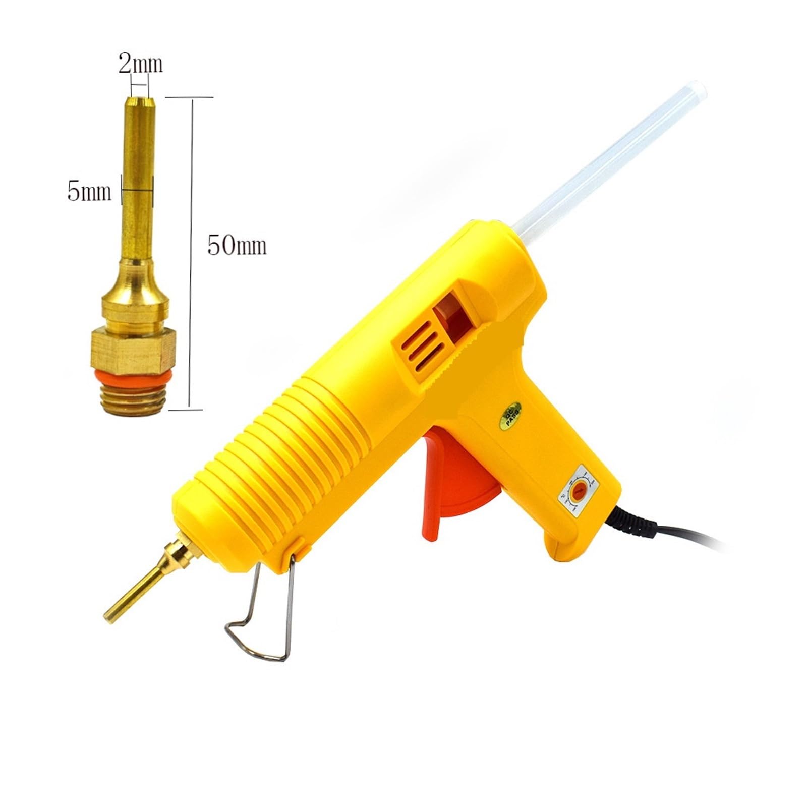 Pistola for Colla a Caldo da 150 W, Temperatura Regolabile Intelligente da 11 mm Ugello in Rame Opzionale Pistole for Colla Fai-da-Te artisti Fai da Te, Arte, c(Set3)