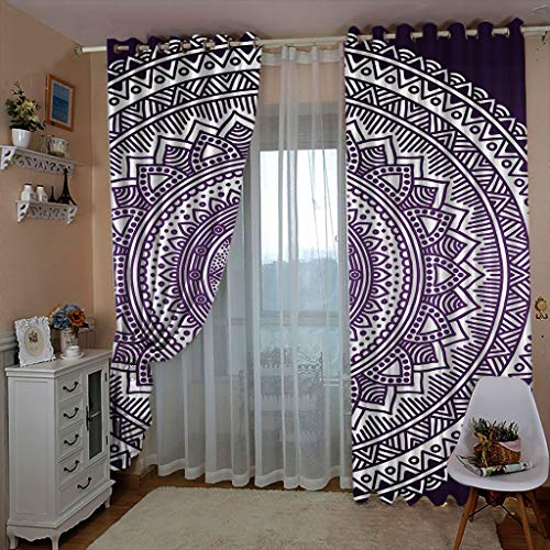 Rideaux occultants opaque à oeillets isolant thermique mauve