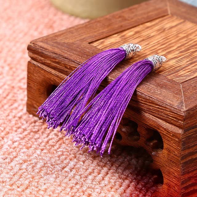 QUNINE 5 Pezzi di Larghezza 6 cm Piccola Nappa Cappello in Metallo segnalibro Decorazione Fai da Te Accessori per Gioielli Testa per Bambini Piccolo Ciondolo Nappa Appeso-Cachi (Viola)