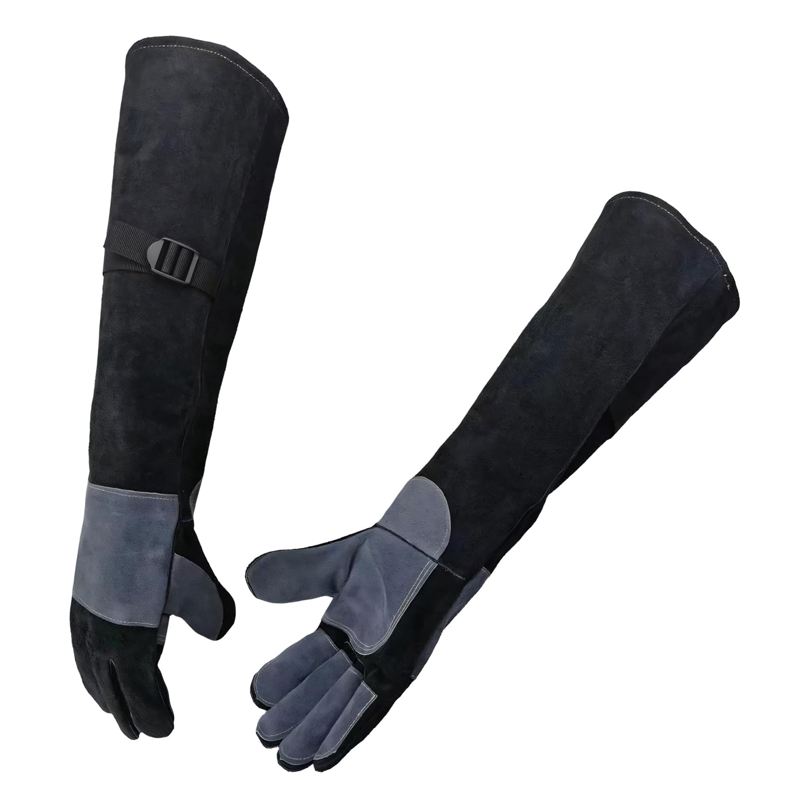 Gants de toilettage pour animaux de compagnie pour chats, chiens et petits animaux de compagnie, longs gants de manipulation en cuir avec couverture renforcée des mains, utilisation de gants de pour à