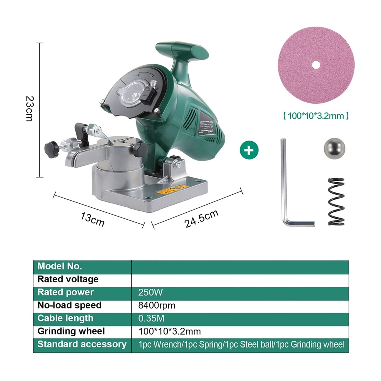 Affilatrice For Motoseghe Da 250 W, 100 Mm, 4 Pollici, Elettrica, For Affilare Catene Di Seghe, Utensili Giardino Portatili Risparmia Tempo E Fatica