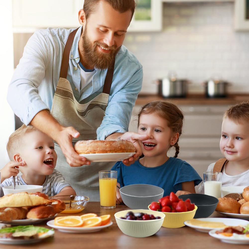 YunBey 10 Pezzi Ciotole Cucina in Plastica Grande Ciotole Colazione Riutilizzabile Infrangibile Leggera Insalatiera per Bambini e Adulti per Picnic Campeggio Ristorante
