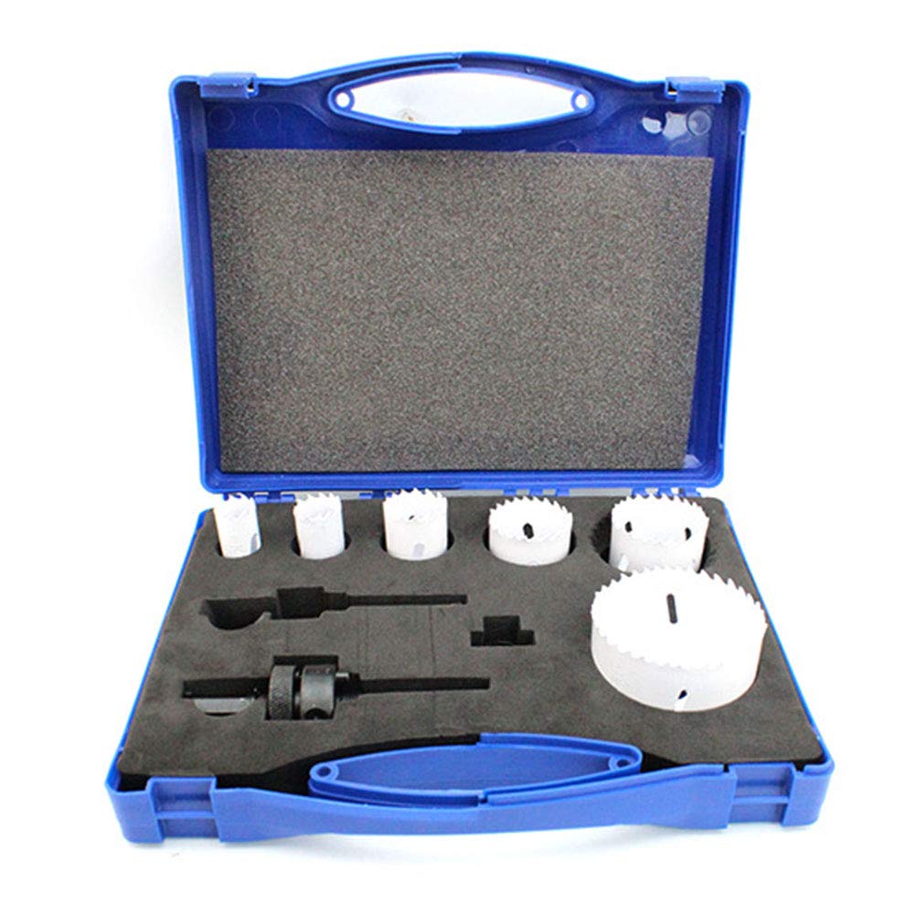Kit sega a tazza, M42 18 pezzi trapano circolare circolare in metallo per taglio adattatore per albero in acciaio ad alta velocità, sega a tazza bimetallica HSS 22/29/35/44/57/68 mm per legno