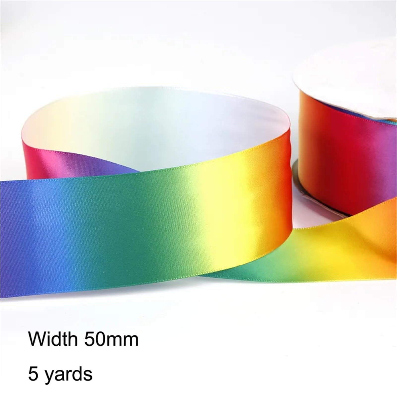 Wstążka 20 rolek szerokie tęczowe wstążki rypsowe kokarda rękodzieło DIY szycie materiałów do pakowania odzieży 5 metrów/rolka (szerokość 50 mm)