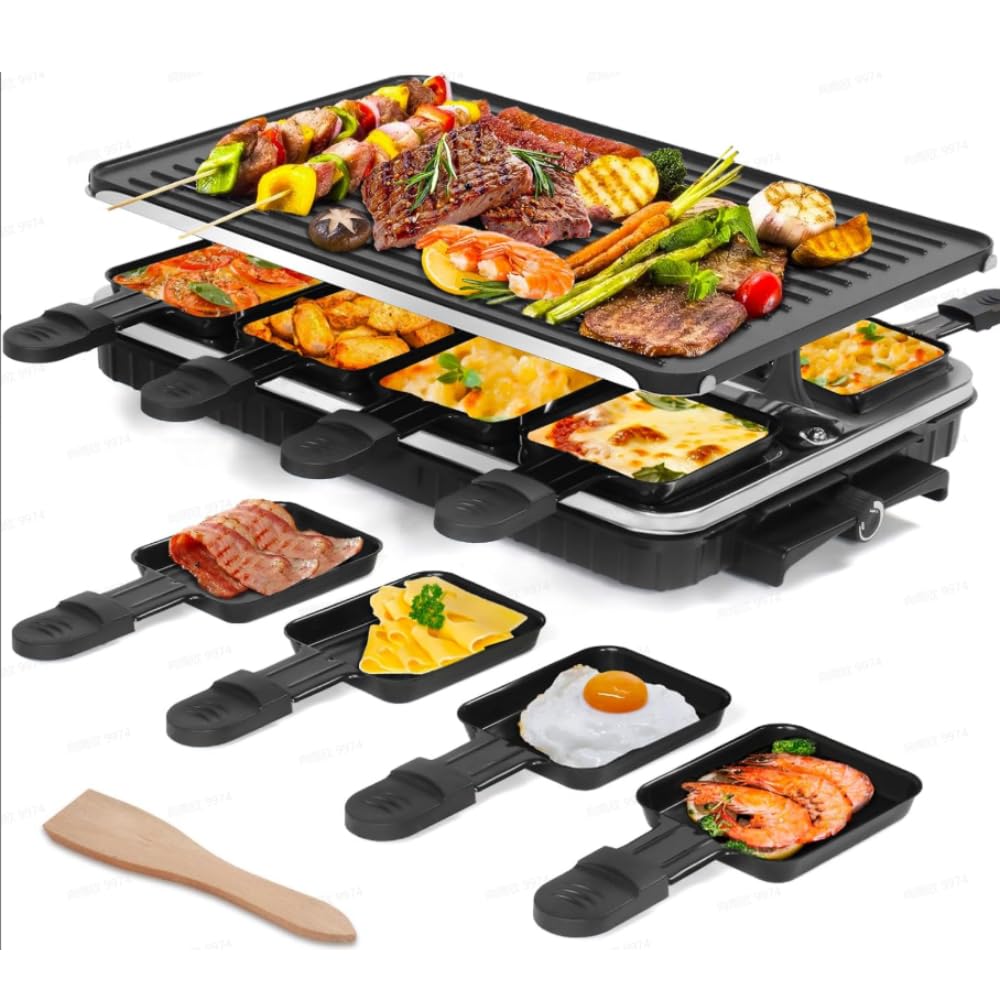 Elektryczny grill stołowy, 1,3 kW, bezdymny grill elektryczny, 220 V, 6-8 osób, nieprzywierająca płyta Teppanyaki, profesjonalna elektryczna płyta grillowa gastronomiczna, grill BBQ z blachą do
