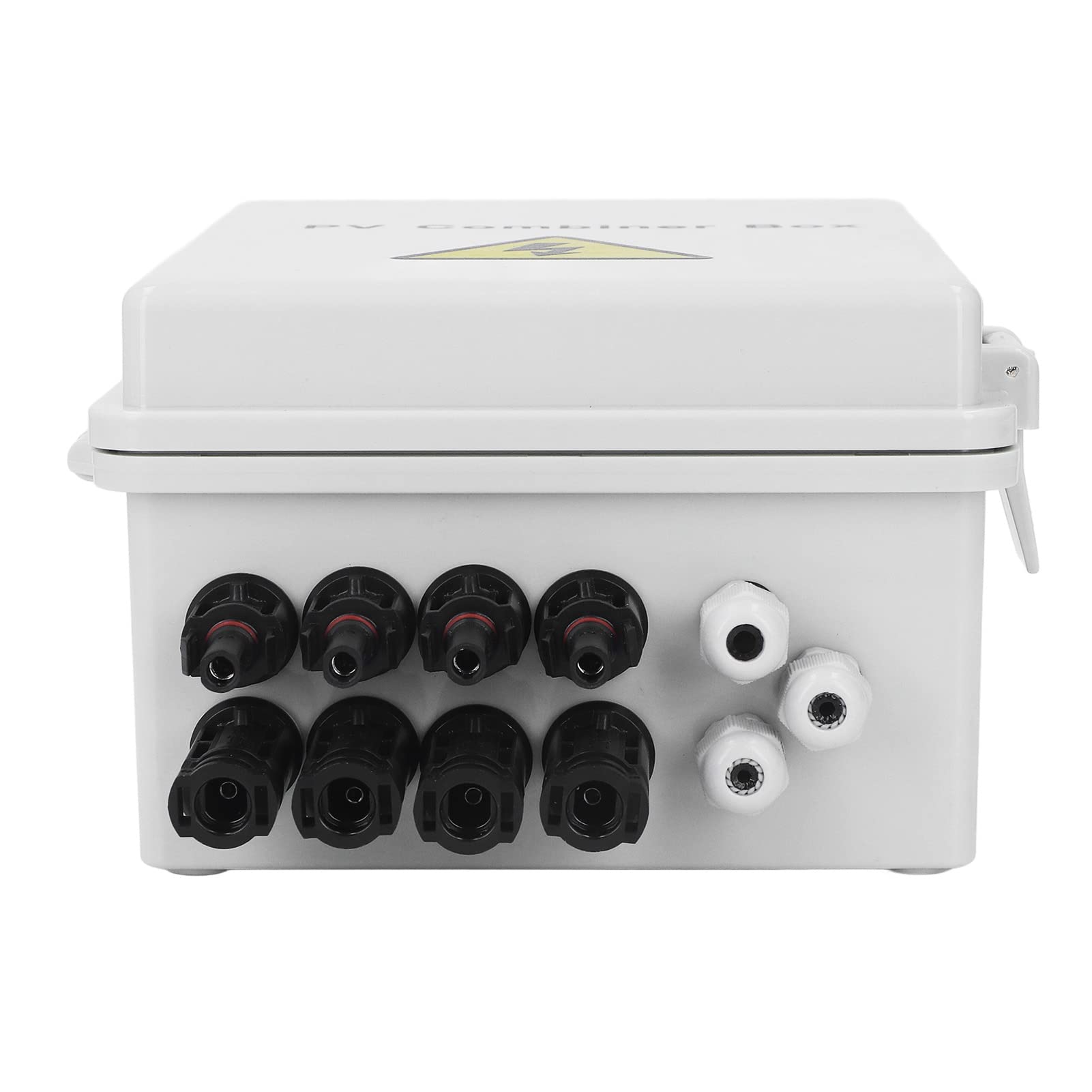 PV-Kombinierer-Box, DC12V 24V 36V 48V 4 String Solar Combiner Box mit 15A Sicherung 63A Leistungs Schalter, Outdoor-Leistungs Schalter für On-und Off-Grid-Solarstrom Anlage
