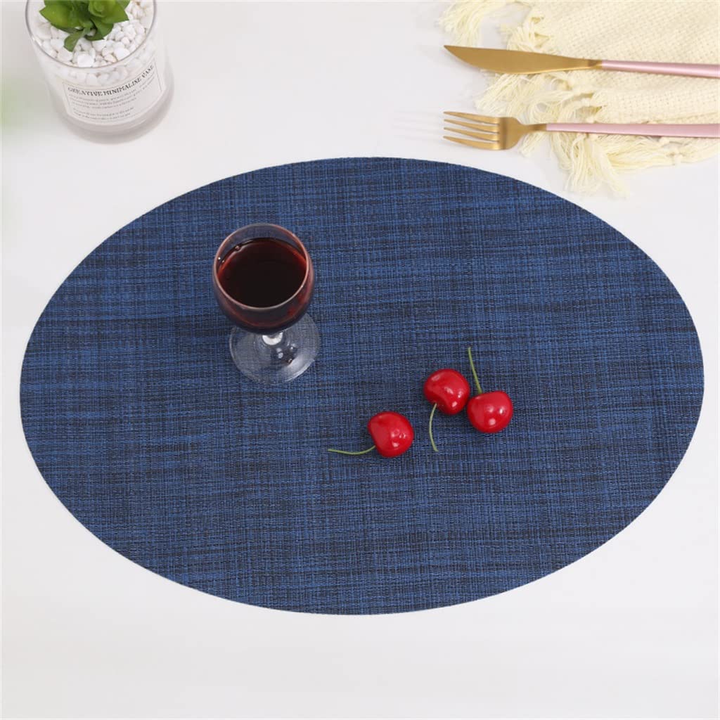IANSHFKN European Placemats Pvc Hotel Restaurant Vertical Pattern Western Dinner Mat Oval Coffee Table