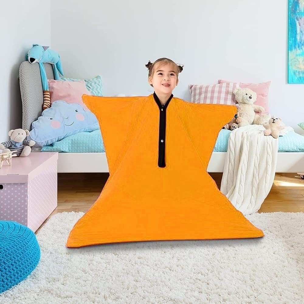 Calcetín sensorial para Adultos, 165 x 74 cm, Envoltorio de Cuerpo Completo, elástico, para aliviar el estrés en Adultos con Autismo y ansiedad (Naranja, XL).