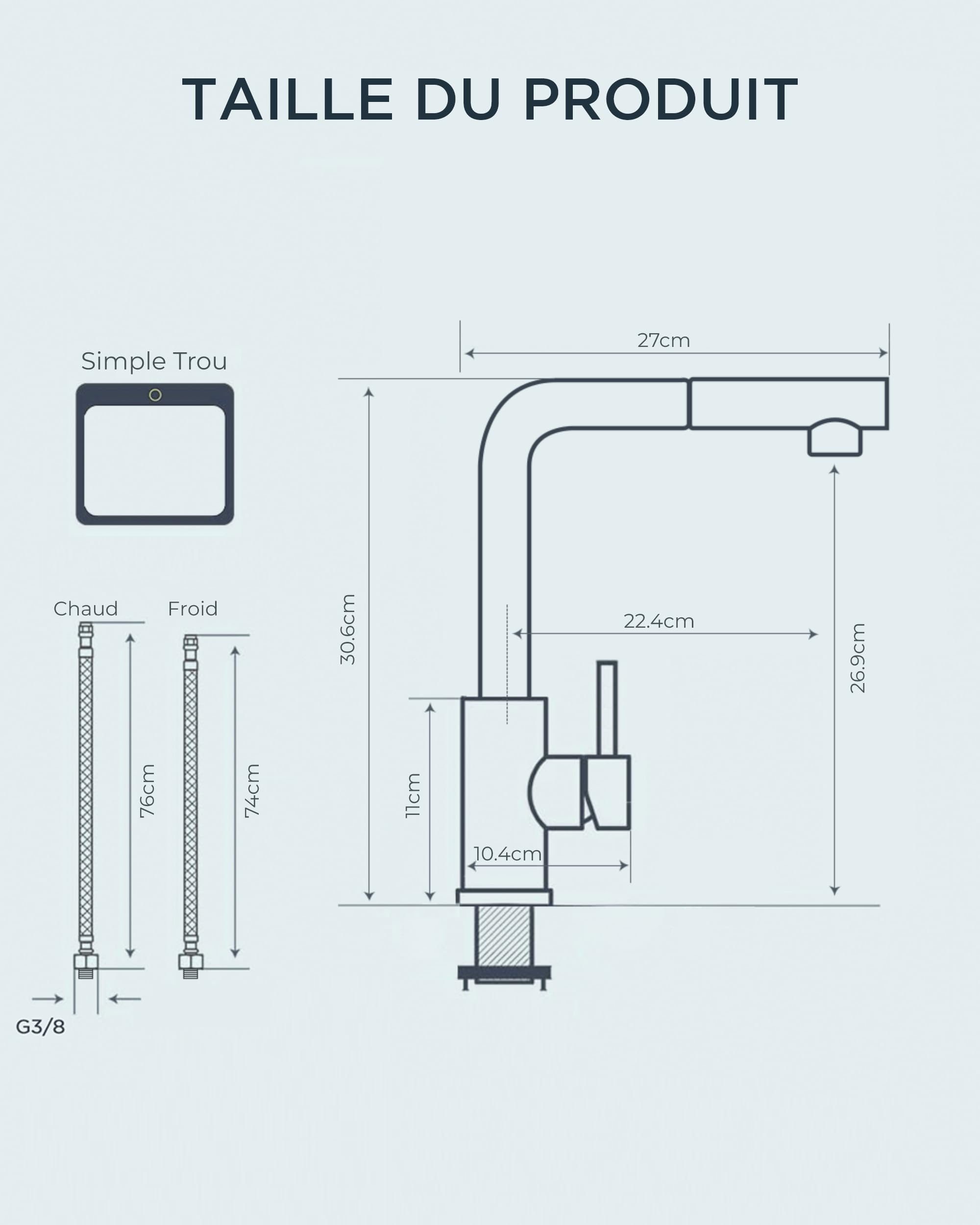 FORIOUS Robinet Cuisine Mitigeur avec Douchette Extractible 2 Modes Pivotant 360° Acier Inoxydable
