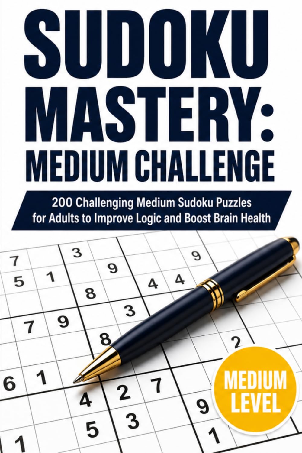 SUDOKU MASTERY: MEDIUM CHALLENGE: 200 Challenging Medium Sudoku Puzzles for Adults to Improve Logic and Boost Brain Health