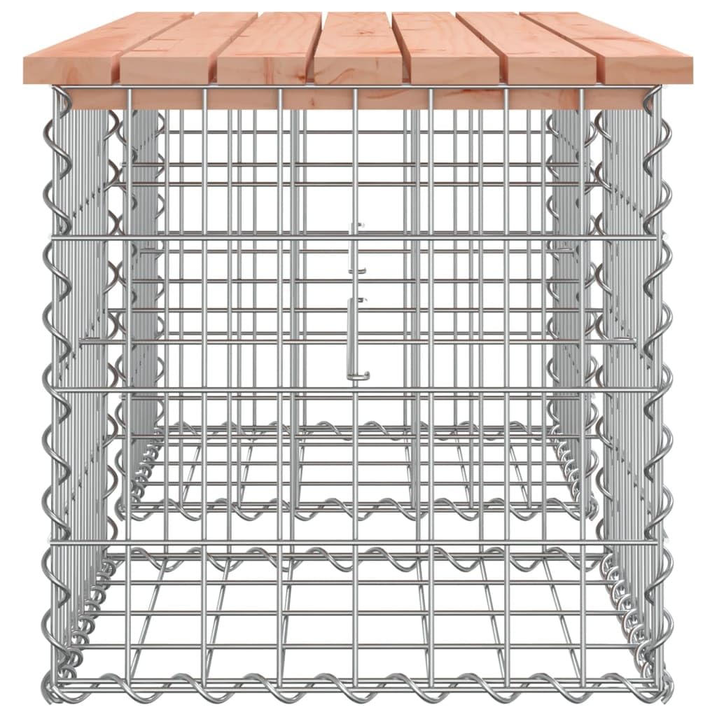 Ławka Ogrodowa Gabion 103x44x42 cm Lite Drewno | Stal Galwanizowana, Stabilna Podstawa, Kompaktowa, Na Taras i Podwórko