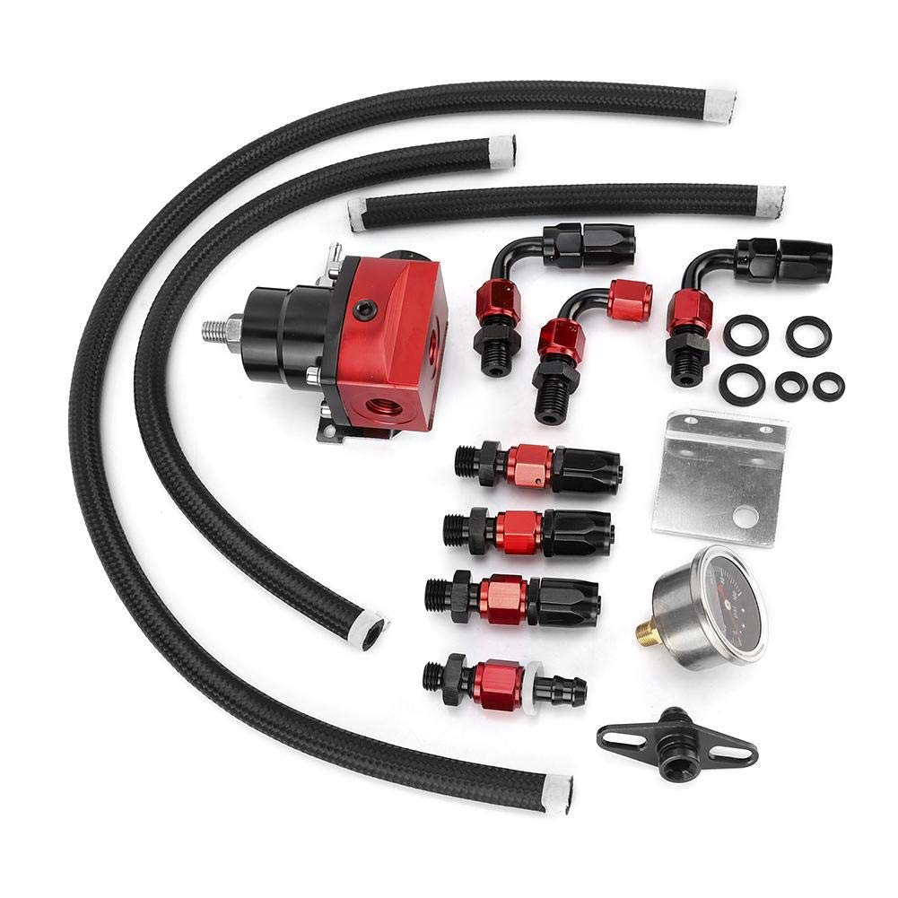 Régulateur de pression carburant réglable, 100PSI universel avec manomètre, kit régulation essence pour voiture tuning course réparation